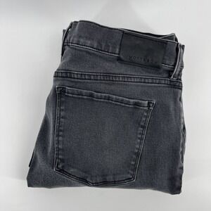 Mott & Bow Slim Straight Jeans Men's 32x31 Washed Black Denim Stretch Patina